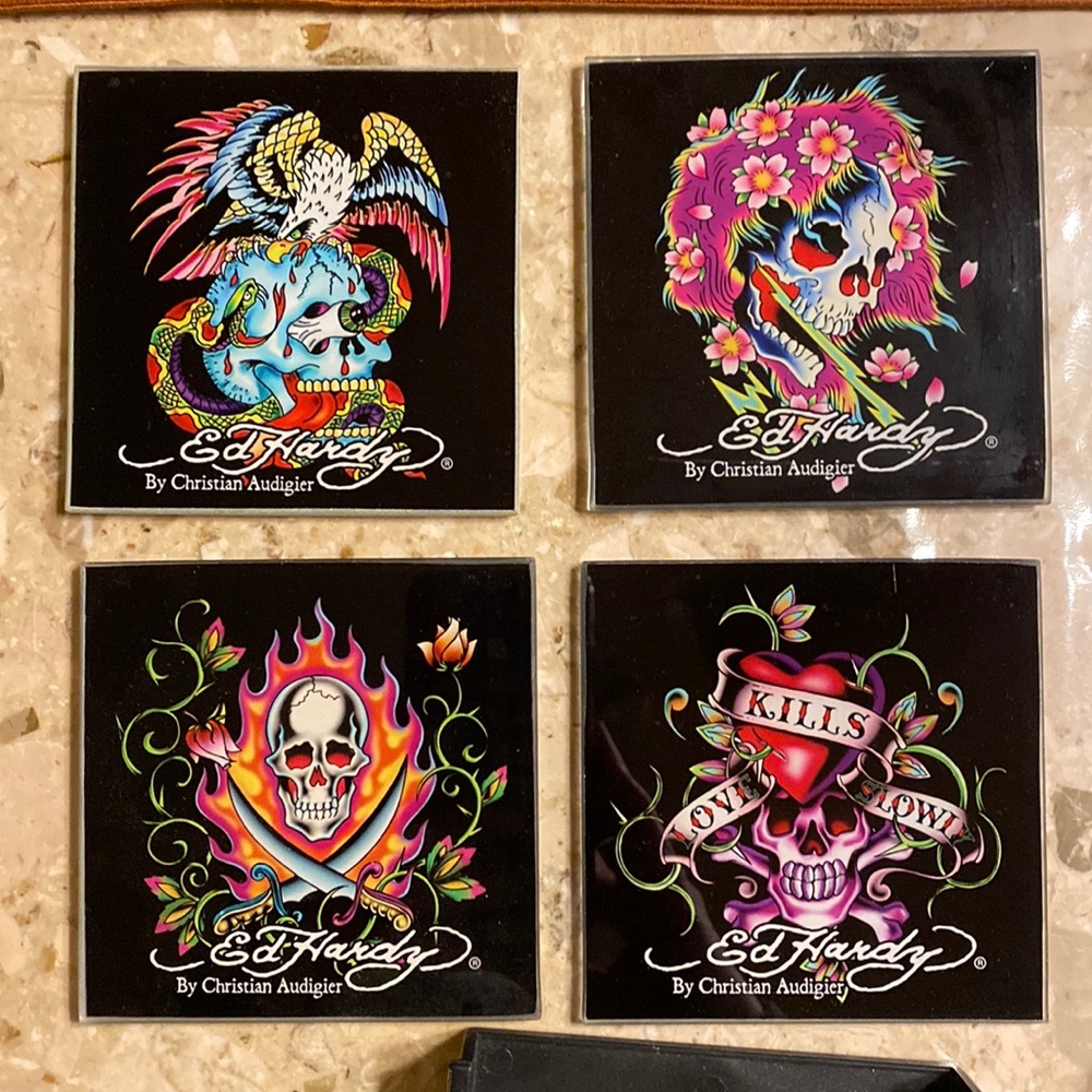 Ed Hardy by Christian Audigier drink coasters and holders